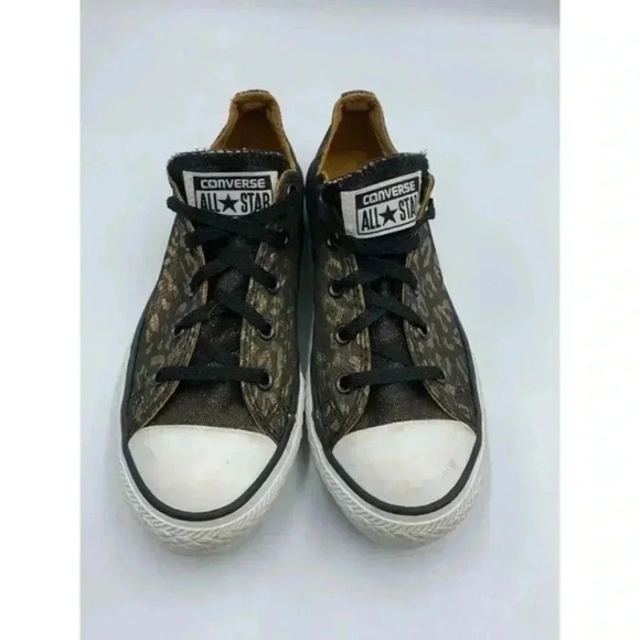 Rare CONVERSE CT OX All Star Black Metallic Bling Sneakers 640469F Youth 2 - Picture 6 of 8